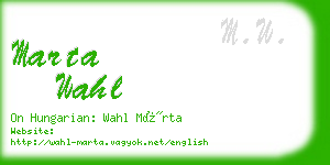 marta wahl business card